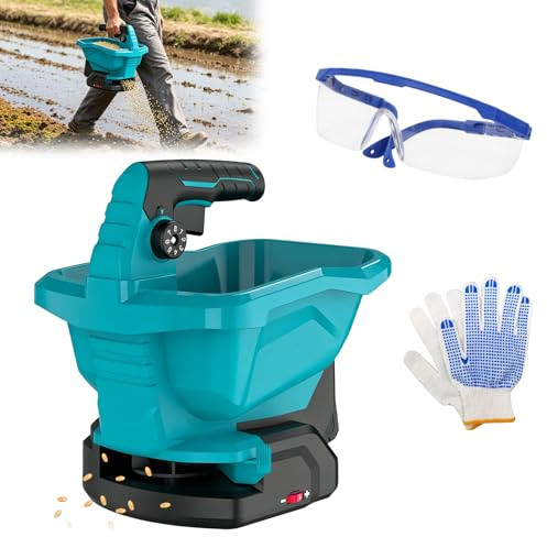 Esparcidor de abono a batería Makita con batería de 18 V, portátil, con 8 niveles de dispersión, 6 velocidades, 3,3 L, universal para semillas de césped, fertilizantes, piensos, sal de carretera (sin