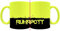 WB wohn trends knallige Tasse mit rundum Motiv: Ruhrpott Skyline ~ Farbe: neon-gelb ~ Kaffee-Becher mit Motiv