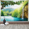 ABAKUHAUS Landschaft Wandteppich, Crotian Lake Forest aus Weiches Mikrofaser Stoff Waschbar ohne Verblassen Digitaldruck, 150 x 110 cm, Grün Blau
