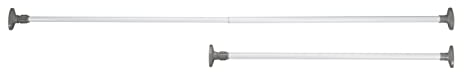 WENKO Teleskop-Klemmstange Herkules, klemmbare Kleiderstange, Spann-Stange zur Befestigung in Nischen oder im Kleiderschrank, individuell ausziehbar, 80-145 cm, aus Metall in Weiß