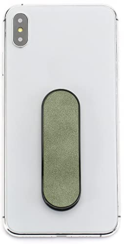 MOMOSTICK - L'original! Support pour téléphone Portable et poignée pour Smartphones et tablettes– téléphone Portable Bague pour iPhone Samsung Huawei (Série Suede - Vert)
