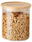mastrad - Bocal De Stockage - Connecté Stor'Eat - Verre Borosilicate Résistant - Protège de l'Humidité - Couvercle Hermétique - Coloris Bambou - Sans BPA - 850 ml