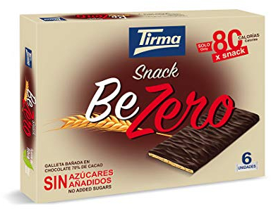 Tirma Snack BeZero – Keks überzogen mit 70%-Zartbitterschokolade Ohne Zuckerzusatz Geeignet für Diabetiker & Vegetarier Gesunder Snack