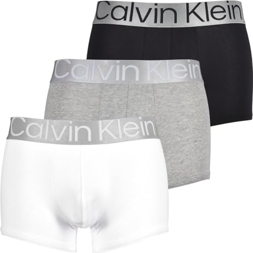 Calvin Klein Herren Boxershorts Trunks aus Baumwolle mit Stretch, Mehrfarbig (Black/White/Grey Heather), XL