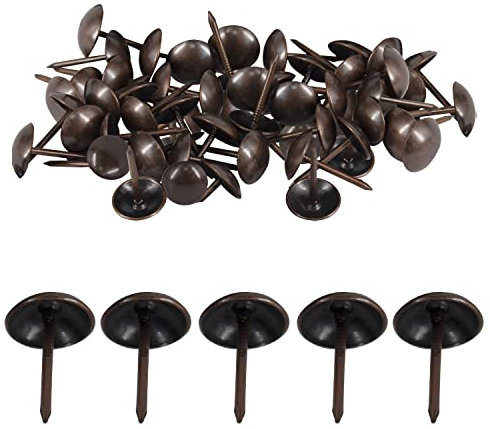Weddecor Clavos de tapicería con cabeza redonda, para muebles, sofá, silla, alfombra, proyectos de bricolaje, 15 mm x 9 mm, bronce, 1000 unidades