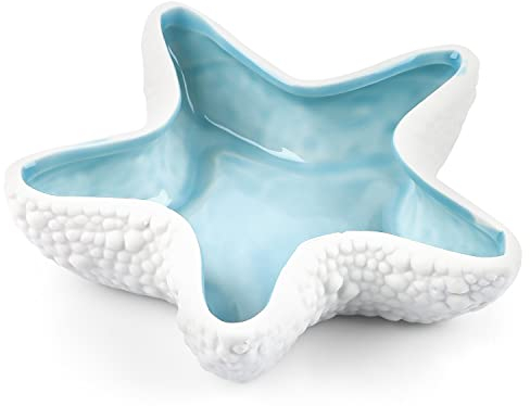 Vassoio Gioielli Ceramica, Vassoi per Gioielli Stella Marina Organizer Gioielli, Decorazione per Gioielli, Vassoio in Ceramica per Chiavi, Portachiavi, Starfish Conchiglia