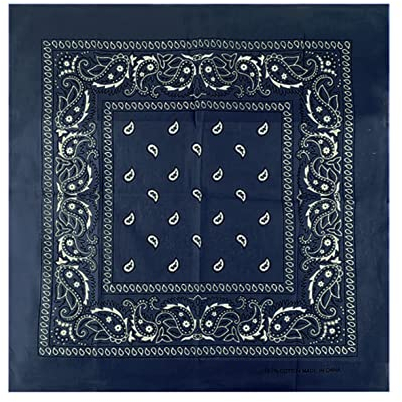 JOPHY & CO. Bandanas aus 100% Baumwolle für Damen Herren Kinder Unisex mit Paisley Muster Kopftuch Kopfbedeckung Schal für Haar/Hals/Handgelenk/Kopf COD.644 (Dunkelblau Paisley)