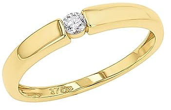Amor Ring Damen Ringe, mit Zirkonia synth., Weiß, Kommt in Schmuck Geschenk Box, 2037428