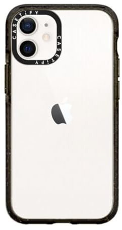 CASETiFY Impact Schutzhülle für iPhone 12 Mini, Falltest in Militärqualität, 2,5 m Fallschutz, Transparent Schwarz