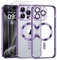 Phoona Cover Placcatura per iPhone 15 Pro 6,1 Pollici, Obiettivo per Fotocamera Protezione Completa e 2 × vetro temperato, Compatibile con MagSafe Ricarica Wireless, Protezione Militare, Viola
