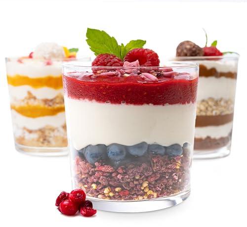 KONZEPT Lot de 6 verres à dessert en verre - Grands verres de 300 ml pour dessert - Idéal comme verres à glace ou verres à yaourt
