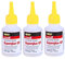 3x INDUSTRIAL SUPERGLUE GP - 50g Medium Viscosity, CYN20 with Small Precision Tip