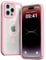 Follaroma for iPhone 14 Pro Max case Compatible with MagSafe, Double Layer Heavy Duty Shockproof Protection Phone Case, Transparent Magnetic Protective Cover for iPhone 14 Pro Max, 6.7'', Pink