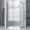 Hopibath Duschkabine 80x100cm Duschkabine Schiebetür, Milchglas Eckeinstieg Duschkabine Duschabtrennung 6mm ESG Milchglas Streifen Duschwand Höhe 185cm(Ohne Duschwanne)