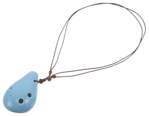 Yardwe Keramik Ocarina Alto Flöte Anfänger Lerninstrument Blaufarben Rund Form Pädagogisch Musikinstrument für Einsteiger und Musikliebhaber