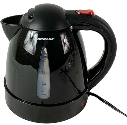 BM TOOLS Bouilloire Camion 24V 0,8L DUNLOP - Chauffe-Eau Voyage Poids Lourd & Camping-Car - Prise Allume-Cigare avec Fusible - Café Thé
