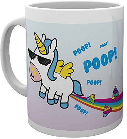 GB Auge Einhorn Regenbogen Poop Design Keramik Tasse Becher