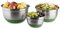 Relaxdays Set di 3 Ciotole con Coperchio, Base Antiscivolo, Varie Misure, Scodelle da Cucina, Acciaio Inox, Verde