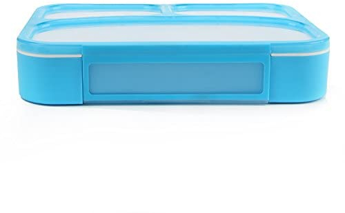 LUNCHLICIOUS Lunch Box, Bento Box, Brotdose, Meal Prep, Blau, Mikrowellensicher, Auslaufsicher, 3 Kammern inkl. Löffel - Lunch to go (Blau)