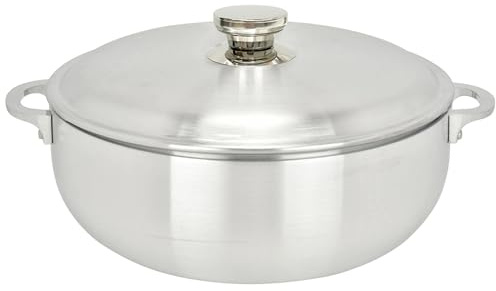 ALUMINUM CALDERO STOCK POT by Chef Pro, High Quality Aluminum, Superior Cooking Performance for Even Heat Distribution, Riveted Handles, Commercial Grade (7 Liters)