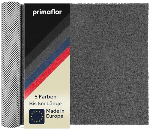 Primaflor - Ideen in Textil Vinyl-Schlingen-Matte Lorenzo - 1,20m x 4,00m, Grau, rutschfeste, Wasserdurchlässige, Hygienische Beckenumrandung, Spaghetti-Schmutzfang-Läufer für Nasszonen