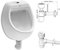 VBChome A50132 Kit d'urinoir en céramique haut de gamme Blanc
