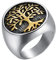 OAKKY Unique Bague Arbre Vie Chevalière Or Argent Ton Bande Promettre Déclaration Classique Gothique Homme Acier Inoxydable Taille 70