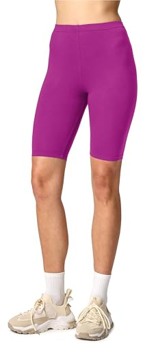 Merry Style Damen Sport Leggings kurz Sportleggings Radlerhose Sporthose aus Viskose MS10-145 (Fuchsie, XS)
