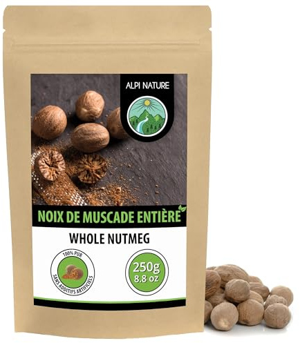 Alpi Nature Noce Moscata Intera 250g, Noce Moscata Intera per Cucina, Dolci e Vin Brulé