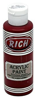 Rich Master Acrylfarbe 120 cc-Blutrot, Hochwertige Wasserbasierte Acrylfarbe, Hohe Deckkraft, Halbmatte Oberfläche, Ideal für Künstler, DIY-Projekte und Dekorationen, Für alle Oberflächen Geeignet