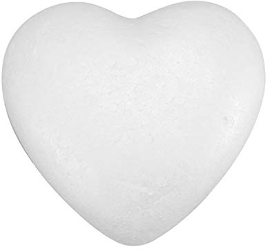 ABOOFAN 23Cm Weißer Schaum Herz DIY Malerei Herz Styropor Form Handmalerei Styropor Kunsthandwerk für Blumenarrangement Hochzeitsdekoration