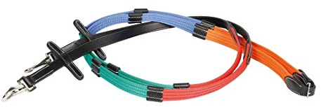 NETPROSHOP Merhrarbiger Gurtzügel mit Lederstegen sehr gut für Anfänger Auswahl Pony/Full, Groesse:Pony