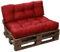 bananair - Kissen/Matratze für Paletten, Sofa, Sessel, Sitz für Europaletten – Sitz und Rückenlehne (rot, Set mit 1 Rückenlehne 120 x 40 cm + 1 Sitzfläche 120 x 80 cm)