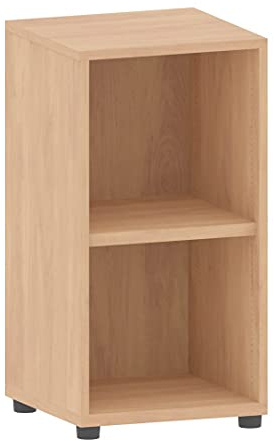 Eigentlich Aktenregal Büroregal 2 Fächer, 40x40x77,5cm, Buche | Ordnerregal Bücherregal Regal Homeoffice Aufbewahrungsregal Büromöbel 2OH aus Holz, höhenverstellbarer Boden, Made in Germany