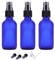 LIYUABU 60ml Flacon Vaporisateur Vide Verre Bleu Givré,Flacons spray vide de voyage rechargeables et réutilisables pour les huiles essentielles,les cheveux,les parfums et le nettoyage (Paquet de 3)