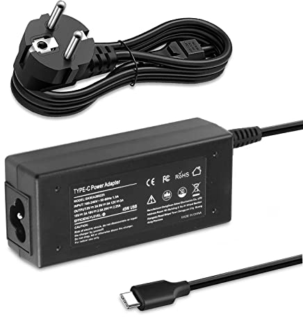 45W Cargador HP Universal Portatil USB C para HP Chromebook X360 11 13 14 14A G5 HP Spectre x360 13 Elite X2 TPN-CA01; HP Pavillion X2 Elite x2 x360 1012 G1 1012 y Otros Dispositivos de Tipo C