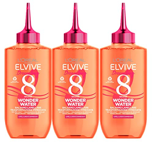 3 x L'Oréal Paris Elvive Dream Long Wonder Water Liquid Conditioner für langes und glattes Haar - 3 Flaschen je 200 ml