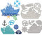 GLOBLELAND Stanzschablonen Schiff Metall Schneiden Schablonen Schiff Stanzformen für Kartenherstellung und DIY Scrapbooking Dekor