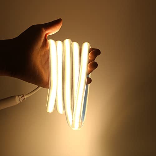 pcning Super hell LED Streifen 230V COB 280 led/m IP67 Wasserdicht 2M 3000K Warmweiss Strip Band (Warmweiss, 2)