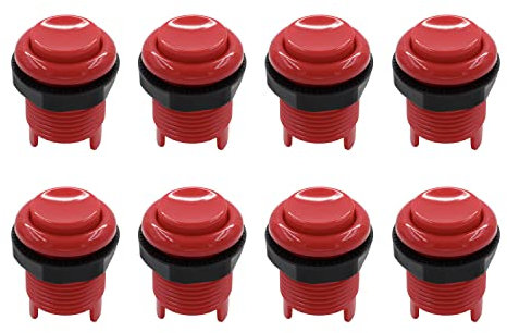SJ@JX 8X Arcade 28mm Pulsante Tastiera MX Microswitch Vite in Tipo Pulsante per Arcade Game MAME Jamma Joystick Raspberry Pi Machine UA rosso