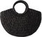 ClearloveWL Damen Strandtasche Stroh, Handgemachte halbrunde Rattan gewebt Strohbeutel Sommer Frauen Messenger Crossbody Taschen Mädchen Kleiner Strand Handtasche 2020 (Color : Schwarz)