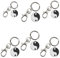 Fabulouz 6pcs Shopping Trolley Token £1 Pound Coin Trolley Token Shopping Cart trolley coin Key Ring Clasp trolley coin keyring uk Supermarket trolley Coin Locker Gym Keyring coins Gift (Yin Yang)