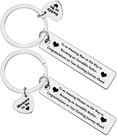 Cadeau pour future maman et papa - Cadeau d'annonce de grossesse - Cadeau pour la première fois pour maman et papa - Cadeau de Noël, d'anniversaire, de fête des mères, de fête des pères, Argenté,