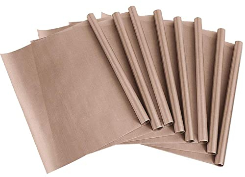 Dauerbackfolie 8er Set,Premium Backpapier aus Glasfaser Jeweils 40 * 60cm, Wiederverwendbar, Hitzebeständig, Antihaftbeschichtet Backfolie Zuschneidbar und Spülmaschinenfest