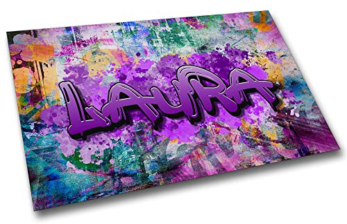 timalo® Gaming Metallposter personalisiert mit Namen | Gamer Metallschild | Magnet Montage | Wanddeko Wandbild Metall Schild Poster | Graffiti Mädchen 28 x 20 cm