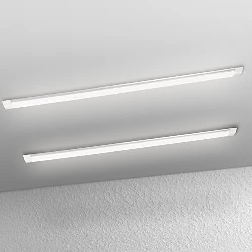 JZ CTG 2 Pack LED Batten Light 4FT 36W 4000K Super Bright Ceiling Light for Indoor Use - White Neutral White