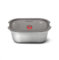 BLACK + BLUM - Airtight Rectangular Lunch Box - Microwave, Dishwasher, Oven and Freezer Safe Stainless Steel - Secure Lid - 900ml - Grey/Red