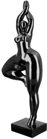 GILDE große Deko Figur XL Skulptur Ballerina - hergestellt aus Kunstharz - Deko Wohnzimmer Geschenk Geburtstagsgeschenk - Farbe: Schwarz glänzend - Höhe 52 cm