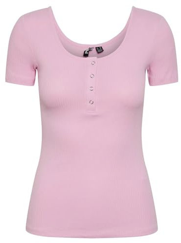 PIECES Pckitte SS Top Noos Camiseta, Lila Pastel, S para Mujer
