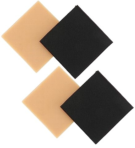 Lurrose 4 Stück High Heels Patch Boot Heels Quadratische Absätze Stiefel Sohle Reparatur Tipps Selbstklebende Schuhsohle Fersenkissen Gummi Schwarz Fersenkappen Kappen Fersenersatz Nägel